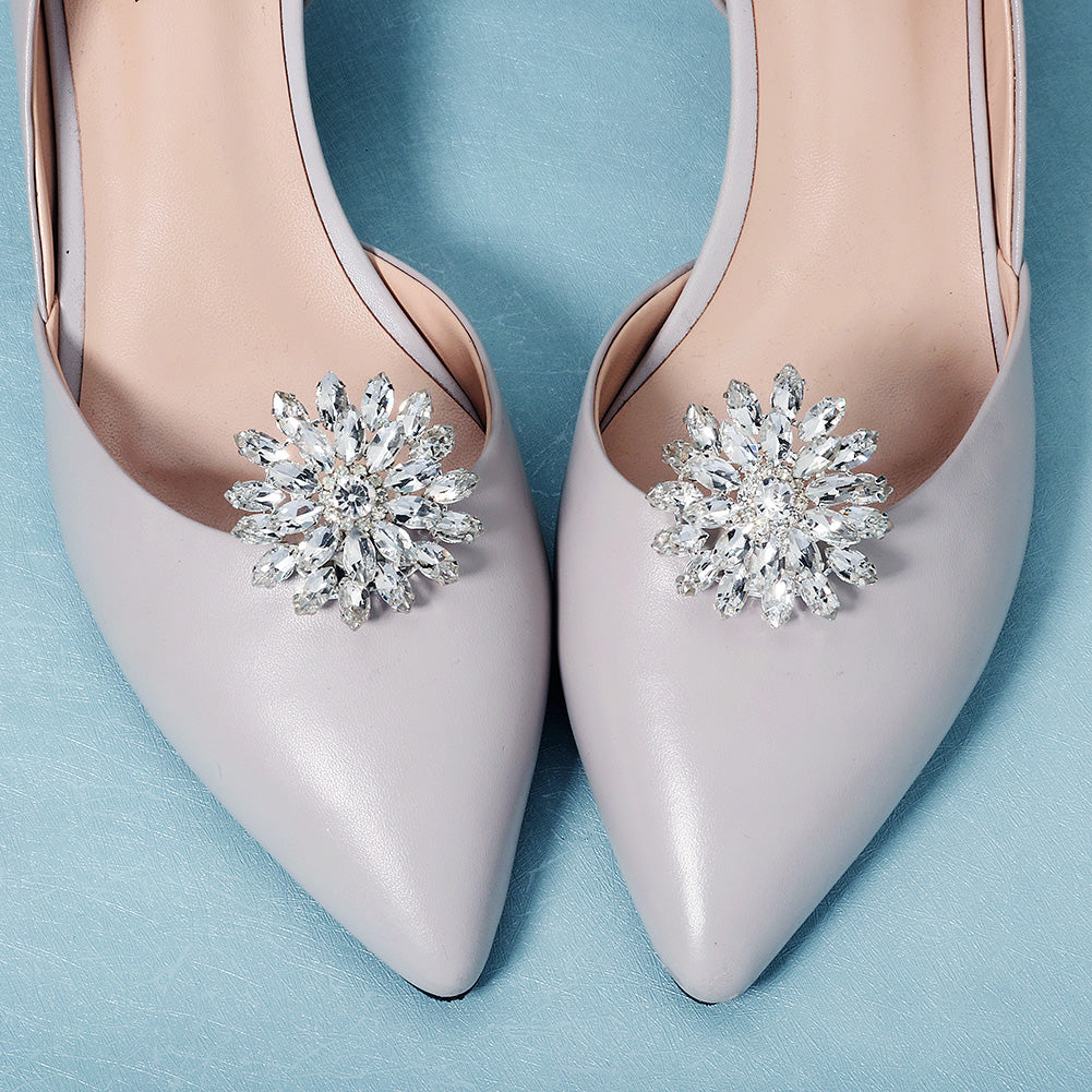 Miallo Bridal Rhinestone Shoe Accessories DIY Detachable Shoe Clips Versatile Shoe Buckles for Wedding Dresses Formal Gowns SC-J064