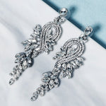Load image into Gallery viewer, Miallo New Stylish Bohemia Silver Color Crystal Alloy Long Luxury Women Drop Earrings Wedding Bride Bridesmaids Dangle Earrings ERS-J4097S
