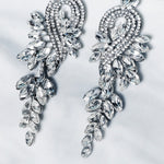 Load image into Gallery viewer, Miallo New Stylish Bohemia Silver Color Crystal Alloy Long Luxury Women Drop Earrings Wedding Bride Bridesmaids Dangle Earrings ERS-J4097S
