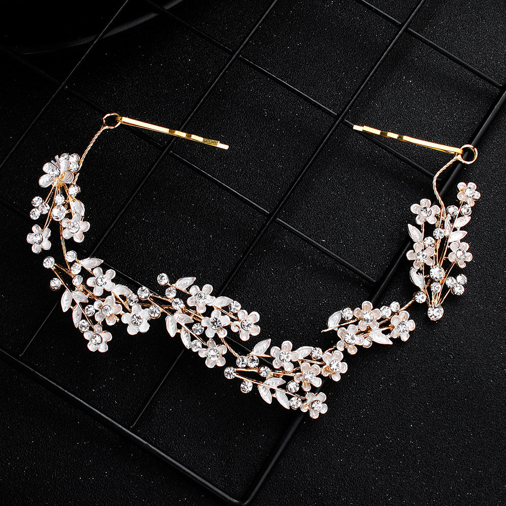 Miallo Delicate Luxury Alloy Flower Embedded With rhinestone Hairband Women Bridal Wedding Hair Accessories HS-J5487