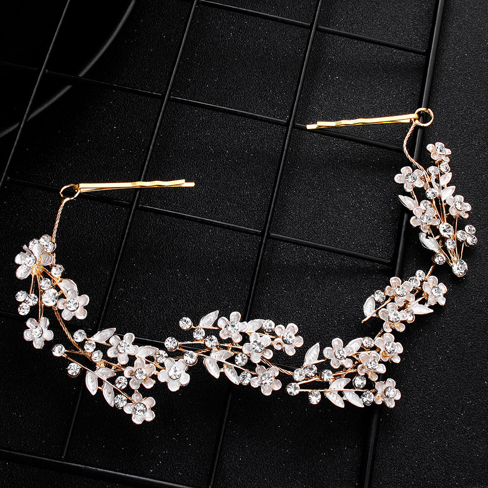 Miallo Delicate Luxury Alloy Flower Embedded With rhinestone Hairband Women Bridal Wedding Hair Accessories HS-J5487