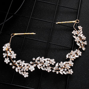 Miallo Delicate Luxury Alloy Flower Embedded With rhinestone Hairband Women Bridal Wedding Hair Accessories HS-J5487