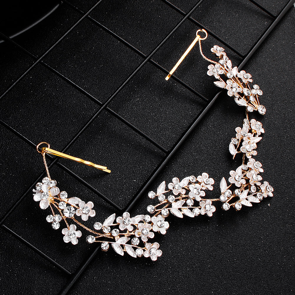 Miallo Delicate Luxury Alloy Flower Embedded With rhinestone Hairband Women Bridal Wedding Hair Accessories HS-J5487