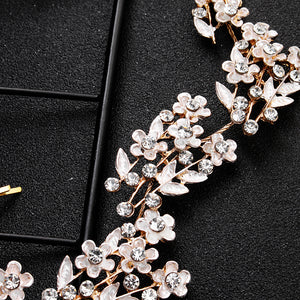 Miallo Delicate Luxury Alloy Flower Embedded With rhinestone Hairband Women Bridal Wedding Hair Accessories HS-J5487