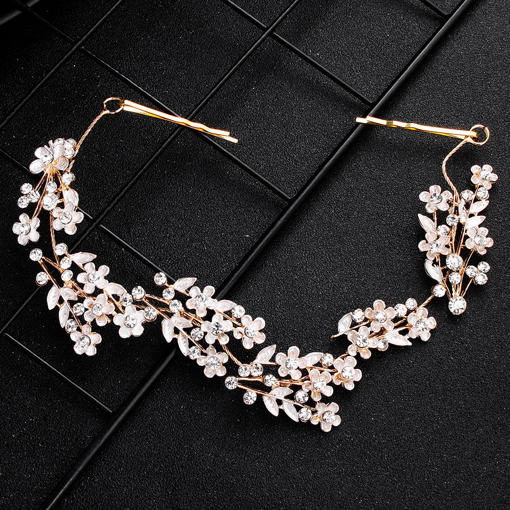 Miallo Delicate Luxury Alloy Flower Embedded With rhinestone Hairband Women Bridal Wedding Hair Accessories HS-J5487