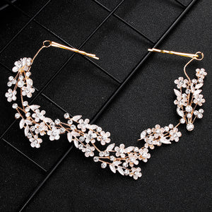 Miallo Delicate Luxury Alloy Flower Embedded With rhinestone Hairband Women Bridal Wedding Hair Accessories HS-J5487