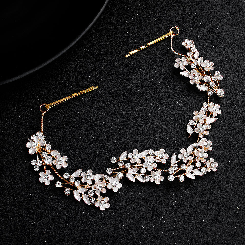 Miallo Delicate Luxury Alloy Flower Embedded With rhinestone Hairband Women Bridal Wedding Hair Accessories HS-J5487