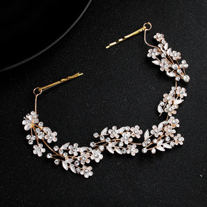 Miallo Delicate Luxury Alloy Flower Embedded With rhinestone Hairband Women Bridal Wedding Hair Accessories HS-J5487