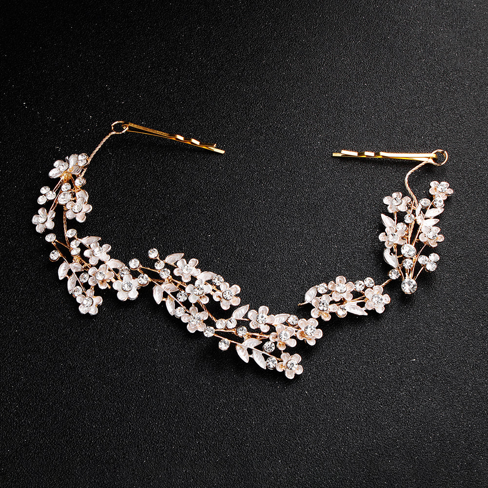 Miallo Delicate Luxury Alloy Flower Embedded With rhinestone Hairband Women Bridal Wedding Hair Accessories HS-J5487