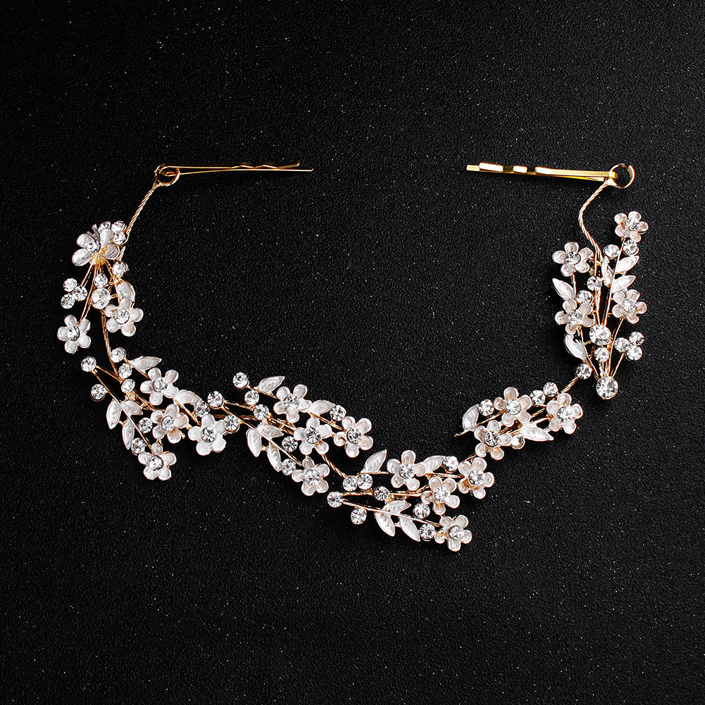 Miallo Delicate Luxury Alloy Flower Embedded With rhinestone Hairband Women Bridal Wedding Hair Accessories HS-J5487