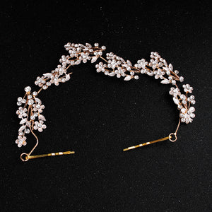 Miallo Delicate Luxury Alloy Flower Embedded With rhinestone Hairband Women Bridal Wedding Hair Accessories HS-J5487