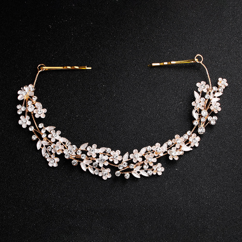 Miallo Delicate Luxury Alloy Flower Embedded With rhinestone Hairband Women Bridal Wedding Hair Accessories HS-J5487