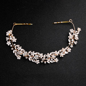 Miallo Delicate Luxury Alloy Flower Embedded With rhinestone Hairband Women Bridal Wedding Hair Accessories HS-J5487