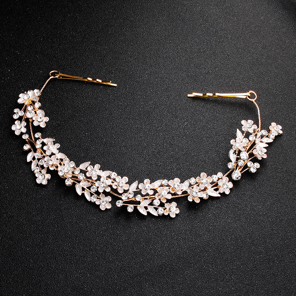 Miallo Delicate Luxury Alloy Flower Embedded With rhinestone Hairband Women Bridal Wedding Hair Accessories HS-J5487