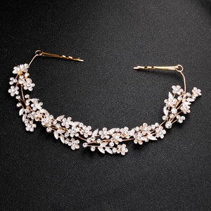 Miallo Delicate Luxury Alloy Flower Embedded With rhinestone Hairband Women Bridal Wedding Hair Accessories HS-J5487