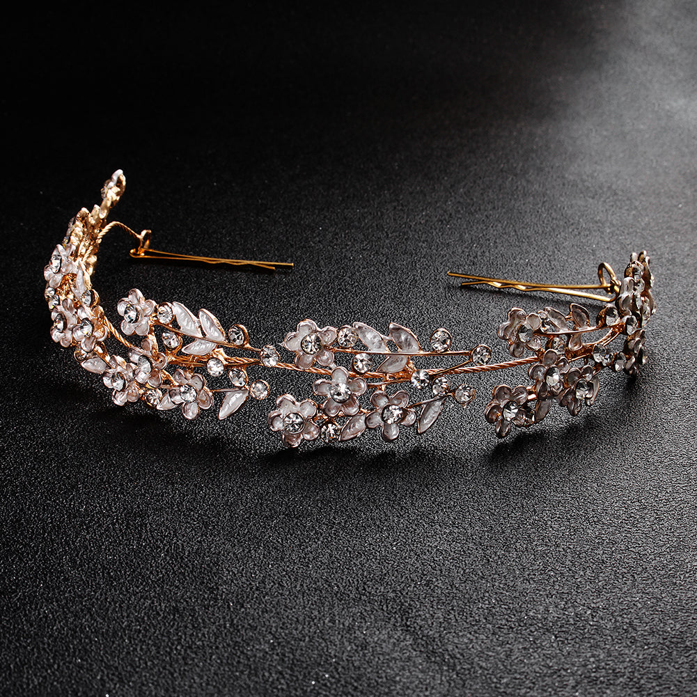 Miallo Delicate Luxury Alloy Flower Embedded With rhinestone Hairband Women Bridal Wedding Hair Accessories HS-J5487