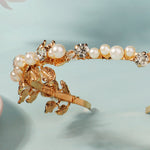 Load image into Gallery viewer, Miallo Exquisite Shiny Alloy Leaves Bride Wedding Hairband Rhinestone Crystal Pearl Hair Accessories For Girls Birthday Gift TS-J3380G

