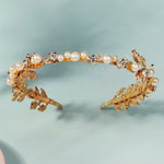 Load image into Gallery viewer, Miallo Exquisite Shiny Alloy Leaves Bride Wedding Hairband Rhinestone Crystal Pearl Hair Accessories For Girls Birthday Gift TS-J3380G
