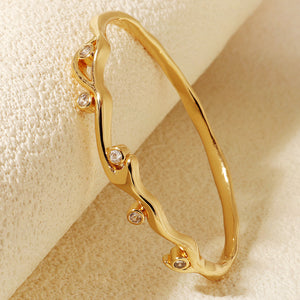 Miallo Real Gold Plated Copper Zircon Bracelet Bangles Fashion Jewelry Women Accessories BS-J5582