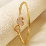 Load image into Gallery viewer, Miallo Simple New Shiny Zircon Bracelet For Women Creative Double Heart Love Bangles Women Jewelry Accessories BS-J5586G
