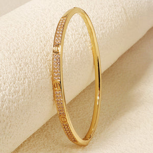 Miallo New Women Bracelet Fashion Luxurious Copper Zircon Jewelry Birthday Gift Wedding Bridal Accessory Open Bangle BS-J5587G