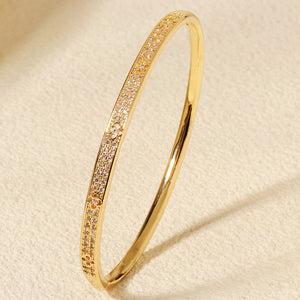 Miallo Trendy Simple Zircon inlay Cutout &nbsp;four-leaf clover bangles fashion women accessories hand jewelry BS-J5588G