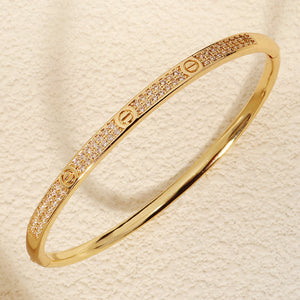 Miallo New Women Bracelet Fashion Luxurious Copper Zircon Jewelry Birthday Gift Wedding Bridal Accessory Open Bangle BS-J5587G