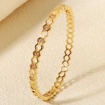 Load image into Gallery viewer, Miallo High Quality Hexagon Hollow Zircon Women Bangle Zircon Copper Jewelry Bracelet Exquisite Gift BS-J5589G
