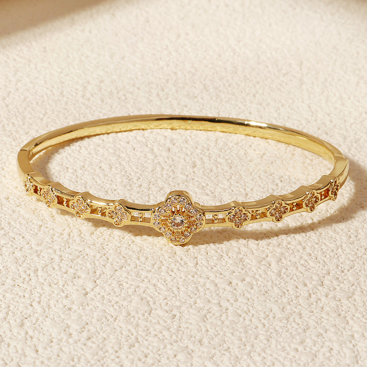 Miallo Exquisite Full-Zircon-Inlaid Flower Bracelet Stylish Trendy Bangle for Women Light Luxury Versatile Jewelry BS-J5576