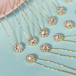 Load image into Gallery viewer, Miallo Exquisite Shiny Rhinestone Flower U Shaped Hairpins (12pcs/pack) Bridal Wedding Hair Accessories For Women and Girls HS-J3841
