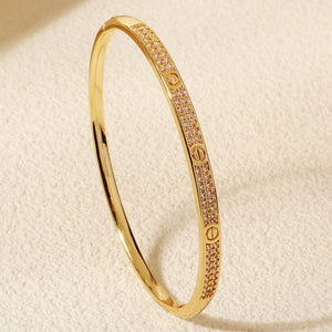 Miallo New Women Bracelet Fashion Luxurious Copper Zircon Jewelry Birthday Gift Wedding Bridal Accessory Open Bangle BS-J5587G