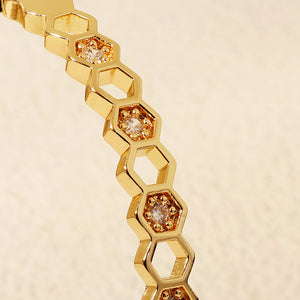 Miallo High Quality Hexagon Hollow Zircon Women Bangle Zircon Copper Jewelry Bracelet Exquisite Gift BS-J5589G