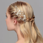 Load image into Gallery viewer, Miallo Exquisite Simple alloy leaf and Crystal Hair Pins(3 pcs/pak) Bridal Wedding Pearl daily Shiny lady Hair Accessories HS-J2656
