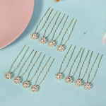 Load image into Gallery viewer, Miallo Exquisite Shiny Rhinestone Flower U Shaped Hairpins (12pcs/pack) Bridal Wedding Hair Accessories For Women and Girls HS-J3841
