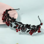 Load image into Gallery viewer, Miallo Fashion Halloween Party Festival Hairband Delicate Black Red Flower Crystal Hair Accessories For Bride TS-J3369BLK
