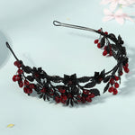 Load image into Gallery viewer, Miallo Fashion Halloween Party Festival Hairband Delicate Black Red Flower Crystal Hair Accessories For Bride TS-J3369BLK

