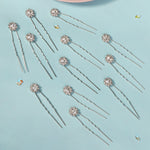 Load image into Gallery viewer, Miallo Exquisite Shiny Rhinestone Flower U Shaped Hairpins (12pcs/pack) Bridal Wedding Hair Accessories For Women and Girls HS-J3841

