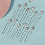 Load image into Gallery viewer, Miallo Exquisite Shiny Rhinestone Flower U Shaped Hairpins (12pcs/pack) Bridal Wedding Hair Accessories For Women and Girls HS-J3841
