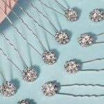 Load image into Gallery viewer, Miallo Exquisite Shiny Rhinestone Flower U Shaped Hairpins (12pcs/pack) Bridal Wedding Hair Accessories For Women and Girls HS-J3841
