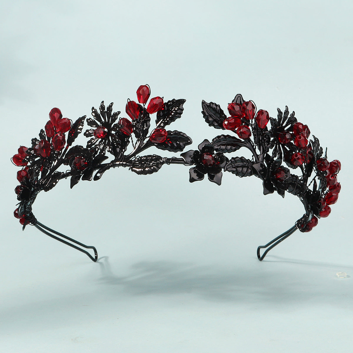 Miallo Fashion Halloween Party Festival Hairband Delicate Black Red Flower Crystal Hair Accessories For Bride TS-J3369BLK
