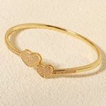 Load image into Gallery viewer, Miallo Simple New Shiny Zircon Bracelet For Women Creative Double Heart Love Bangles Women Jewelry Accessories BS-J5586G

