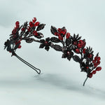 Load image into Gallery viewer, Miallo Fashion Halloween Party Festival Hairband Delicate Black Red Flower Crystal Hair Accessories For Bride TS-J3369BLK

