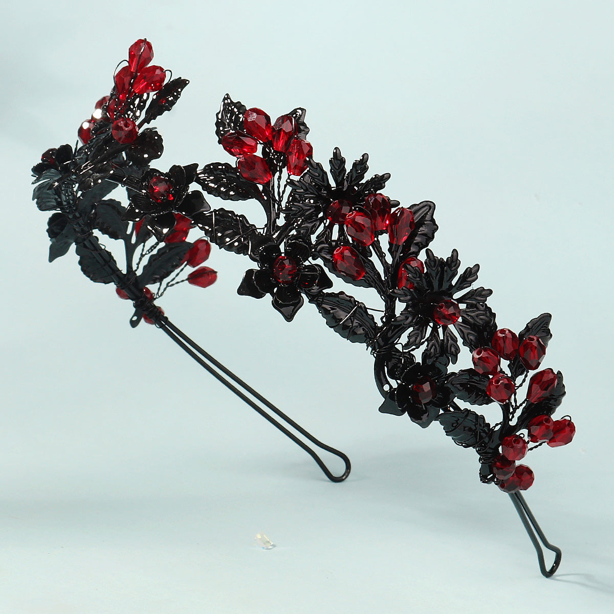 Miallo Fashion Halloween Party Festival Hairband Delicate Black Red Flower Crystal Hair Accessories For Bride TS-J3369BLK