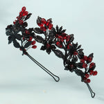 Load image into Gallery viewer, Miallo Fashion Halloween Party Festival Hairband Delicate Black Red Flower Crystal Hair Accessories For Bride TS-J3369BLK
