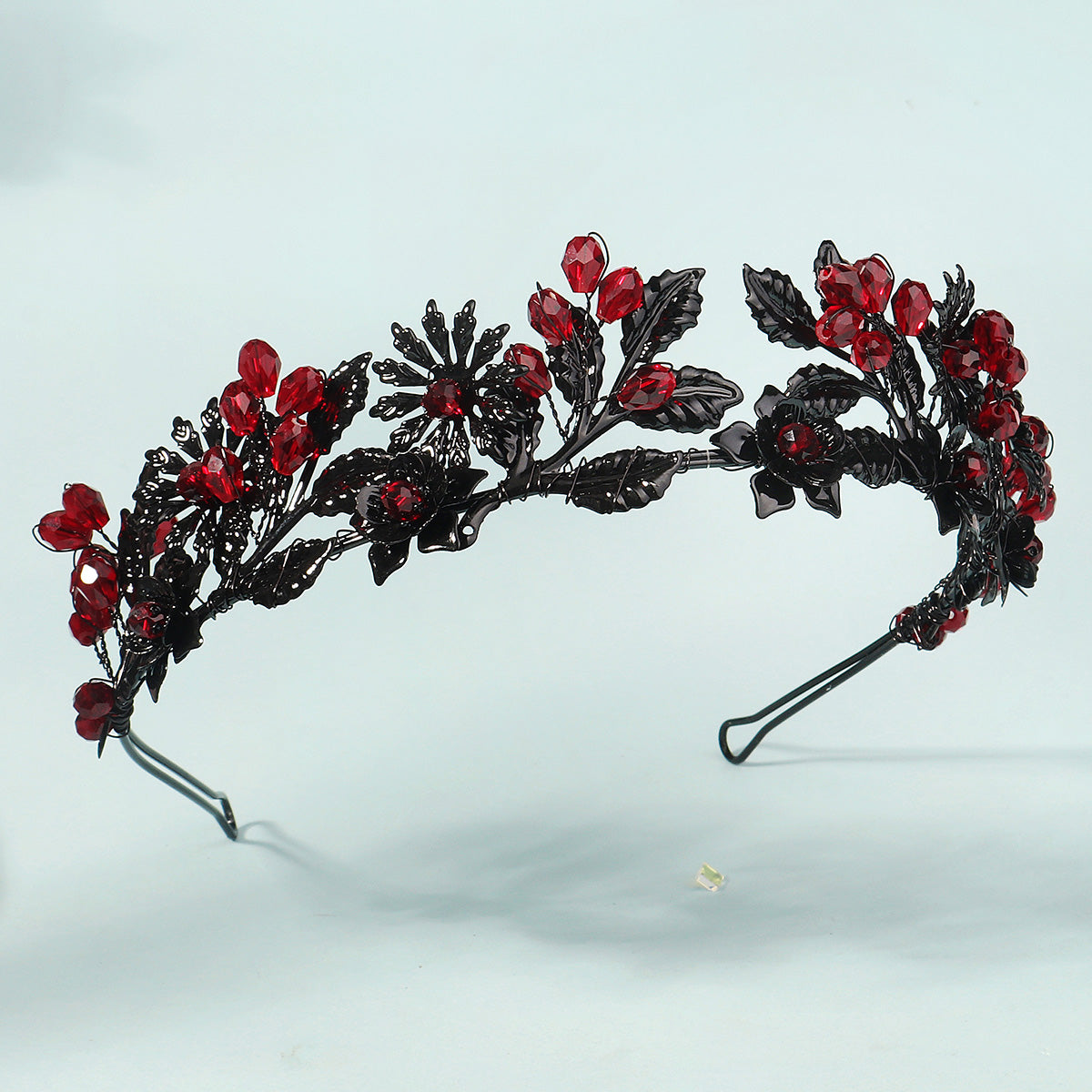 Miallo Fashion Halloween Party Festival Hairband Delicate Black Red Flower Crystal Hair Accessories For Bride TS-J3369BLK