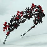 Load image into Gallery viewer, Miallo Fashion Halloween Party Festival Hairband Delicate Black Red Flower Crystal Hair Accessories For Bride TS-J3369BLK
