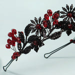 Load image into Gallery viewer, Miallo Fashion Halloween Party Festival Hairband Delicate Black Red Flower Crystal Hair Accessories For Bride TS-J3369BLK
