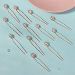 Load image into Gallery viewer, Miallo Exquisite Shiny Rhinestone Flower U Shaped Hairpins (12pcs/pack) Bridal Wedding Hair Accessories For Women and Girls HS-J3841
