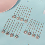 Load image into Gallery viewer, Miallo Exquisite Shiny Rhinestone Flower U Shaped Hairpins (12pcs/pack) Bridal Wedding Hair Accessories For Women and Girls HS-J3841

