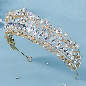 Miallo New Bridal Jewelry Exquisite Handmade Crystal Beaded Wedding Crown For Queen Dress Accessories Tiaras Prom Pageant in Christmas TS-J3208